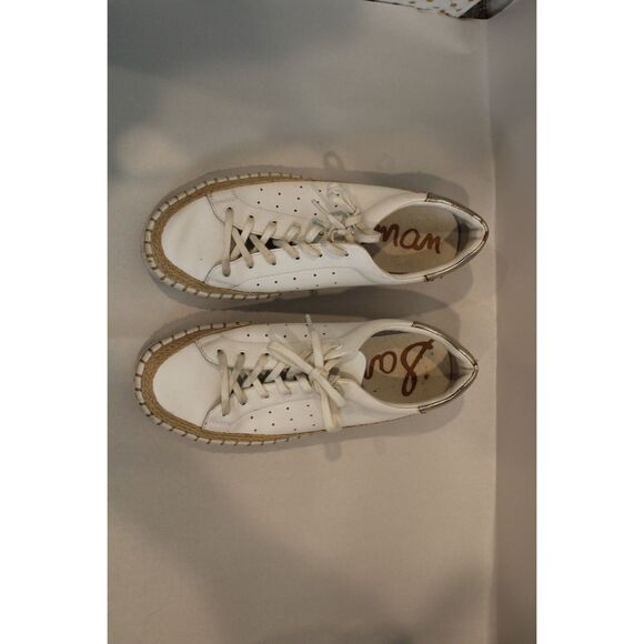 Sam Edleman kavi white white and tan accent size 8 flat sneakers - Picture 8 of 10